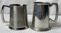 2 Engraved Pewter Mugs/Steins Presented To Gov.