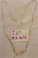 Q - 14K GOLD ROSE NECKLACE (J27)