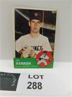 1963 TOPPS JIM HANNAN MLB BASEBALL CAR