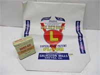 Old Flour Mill Bag And Band-Aid Box