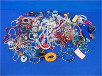 Costume Jewelry Large Lot Of Bracelets, Necklaces,