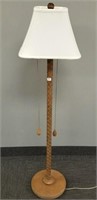 Carved ranch oak floor lamp - 56" tall