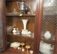 Decorative items within hutch