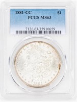Coin 1881-CC Morgan Silver Dollar PCGS MS63