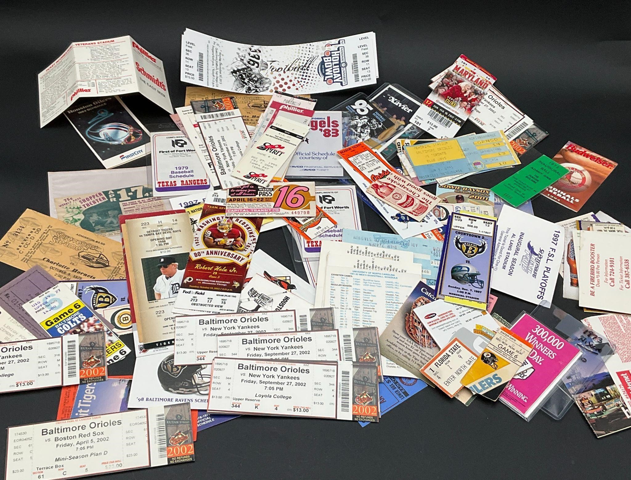Lot of Assorted Sports Game Tickets & Emphera