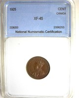 1925 Cent NNC XF45 Canada