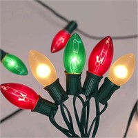 C9 Red White and Green Christmas Lights Outdoor