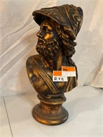 Figural Gilt Bronze Look Bust