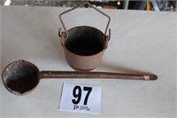 Cast Iron Small Melting Pot & Ladle