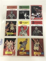 Sheet of 9 basketball cards UNAUTHENTICATED