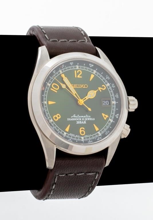 Seiko Alpinist Steel Compass Dial Watch