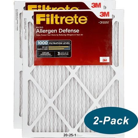 3M Filtrete 20x25x1 Micro 2-Pack MPR 1000