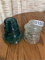 2 Vintage Glass Insulators (living room)