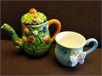 Hand-painted Tea Pot & Mug