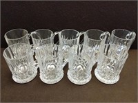 Set of 9 Cut Glass Mugs