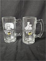 2013 & 15 Stanley Cup glass mugs NHL LICENSED