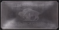 Ten Troy Ounce "Buffalo" .999 Fine Titanium Bull