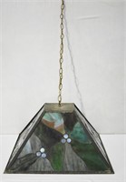 Vintage Slag Glass Hanging Lamp (Plug)