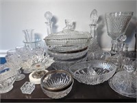 Large Assortment of Cut Glass and Crystal