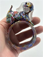 RARE Murano Millefiori Dog Napkin Ring