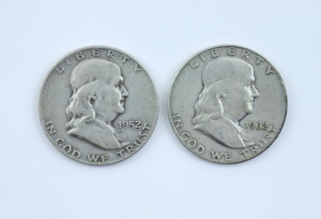 1952 & 1962 Franklin Half Dollars