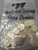 (50) All Silver Rosy Dimes
