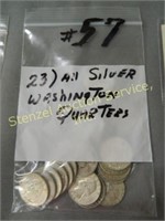 (23) All Silver Washington Quarters