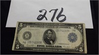 5 Dollar Federal Reserve Note Series 1914
