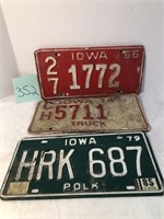 3 Iowa license plates