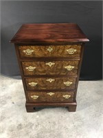 Walnut 4 Drawer Night Stand