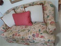 HIGHLAND HOUSE FLORAL COUCH AND PILLOWS 68" LONG