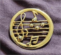 Music Symbols Brooch