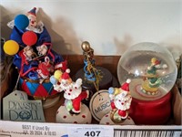 CLOWN FIGURES AND SNOW GLOBE