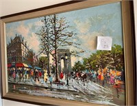703 - FRAMED 40" X 28" SIGNED LAVAL PAINTING