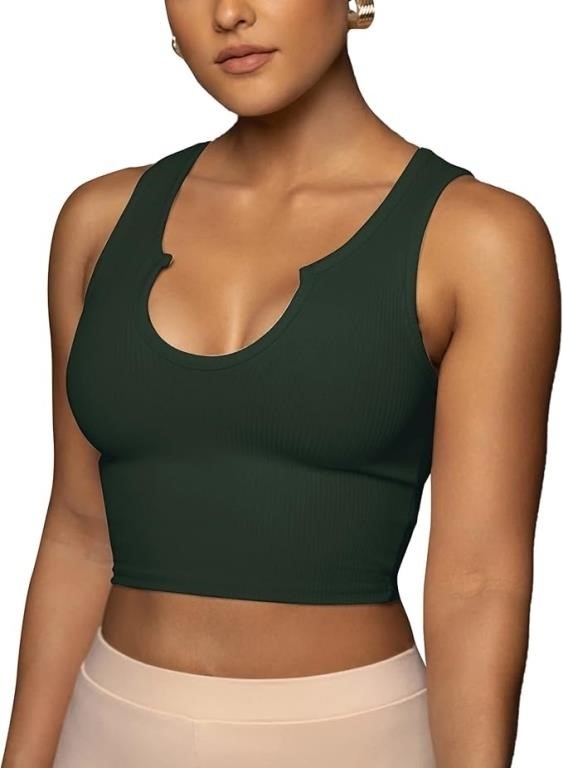 Antopmen Women Split Neckline Sleeveless Crop Top