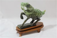 A Jade Horse on Stand