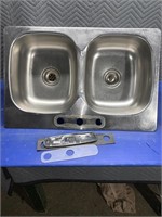 Used double stainless steel sink