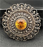 1945 Ornate Jerusalm 925 brooch/pendant