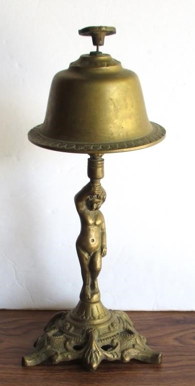 Figural Brass Desk Bell