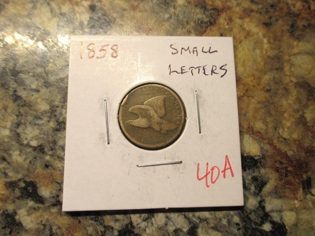 1858 Flying Eagle Cent, Small Letters