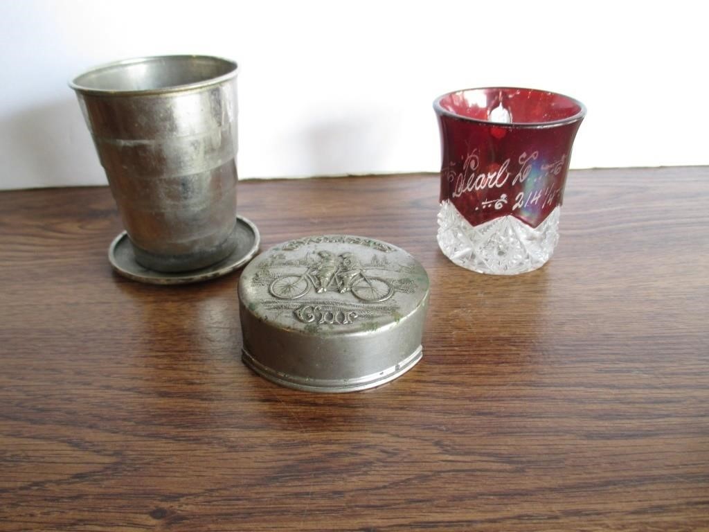 Ruby Flash Souvenir Cup & Bicyclists Metal Cup