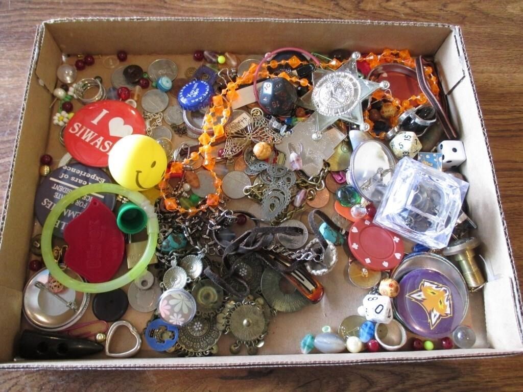 Flat of Costume Jewelry & Misc