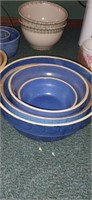 Set of 4 blue dough bowls