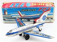 T.T. Japan Tin Friction Boeing 727 Jet Plane w Box