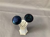 Patterned Carnival Glass Hat Pins