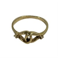 14k Gold Interlocked Diamond Ring