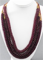 Indian Woven Garnet Necklaces, Set of 3