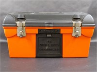 Stanley Orange Double Latch Plastic Toolbox