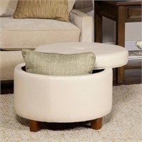 Leatherette Storage Ottoman