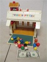 VINTAGE FISHER PRICE SCHOOLHOUSE WITH